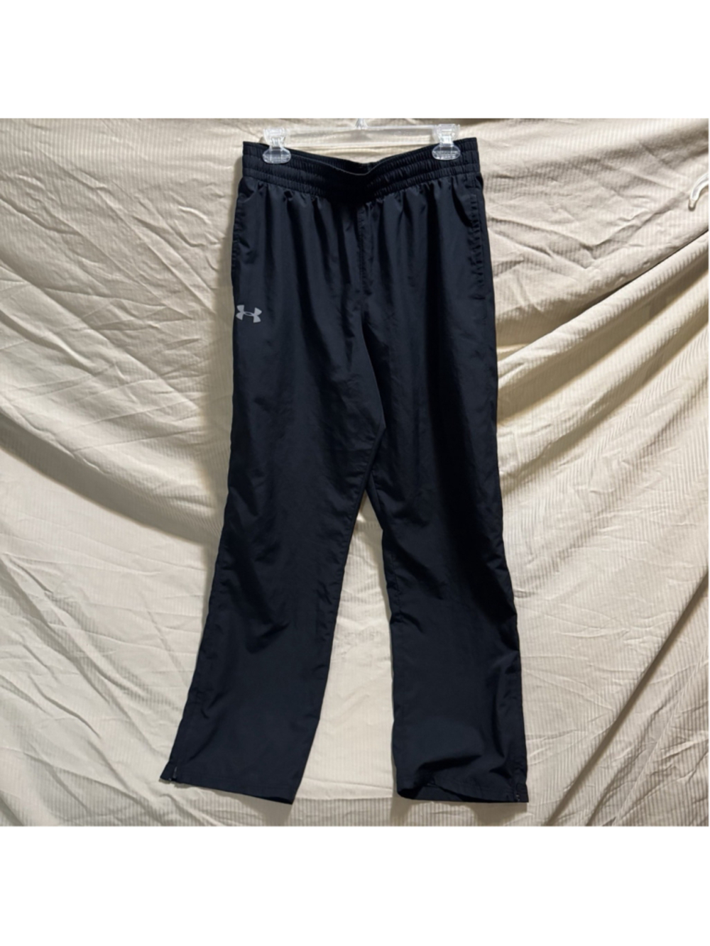 Under Armour Heat Gear Men’s Loose Track Pants Black Windbreaker Size M